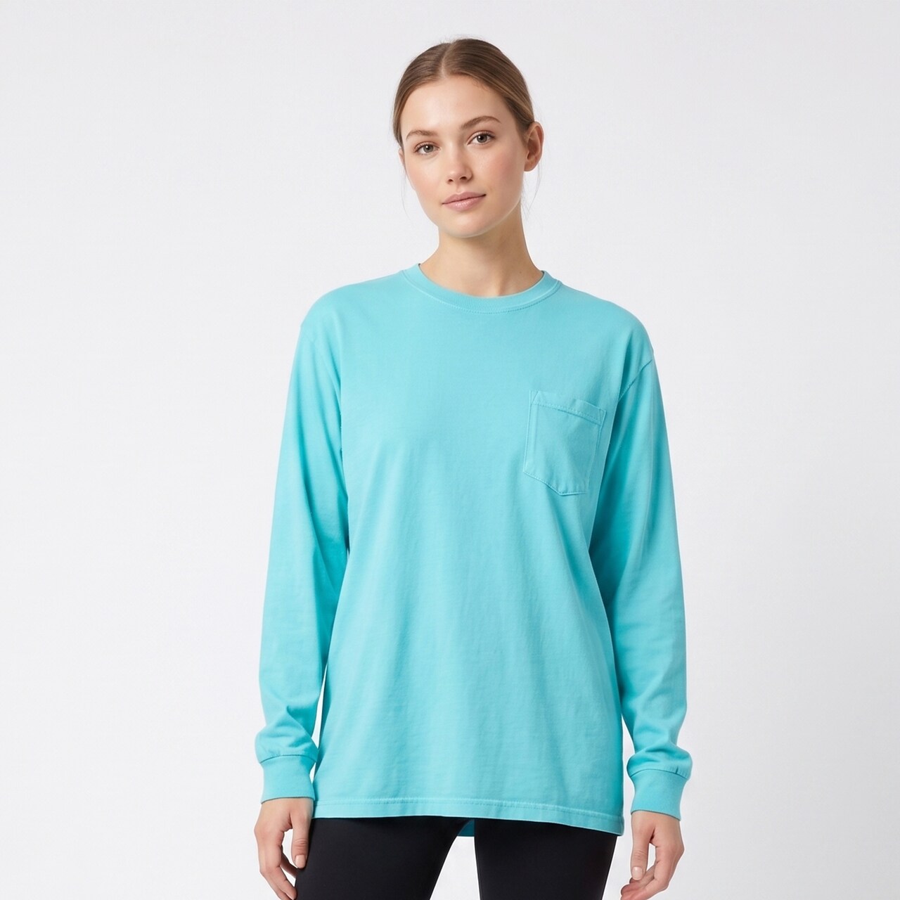 Comfort Colors Garment-Dyed Heavyweight Crewneck Long Sleeve Pocket T-Shirt